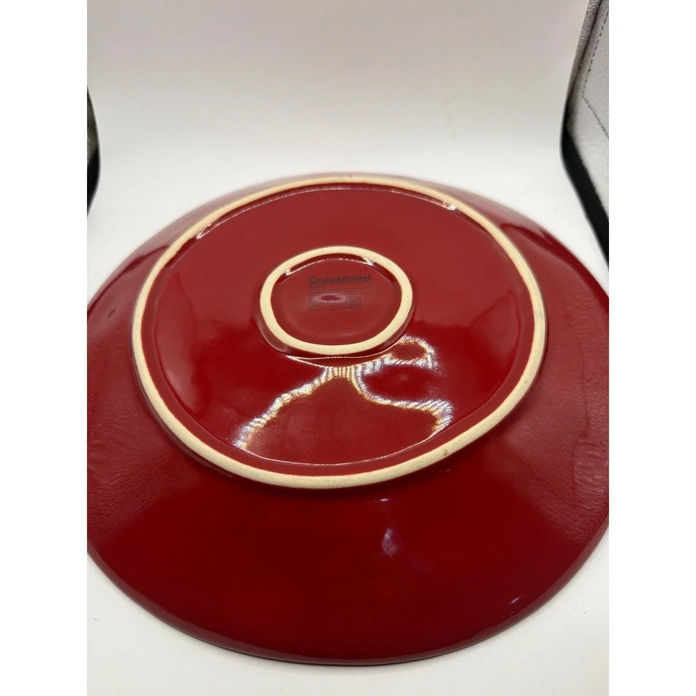 2 Crate and Barrel Marin Red Dinner Plates